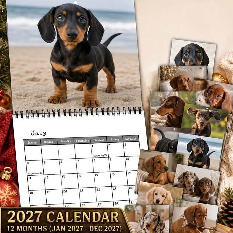 🥰 Spotted Dachshund Calendar 2027, Cute Wall Decor And Gift For Fans