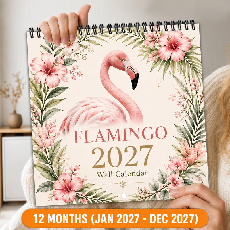 🦩 2027 Flamingo Calendar – 12 Months of Elegant Flamingo Beauty & Tropical Moments