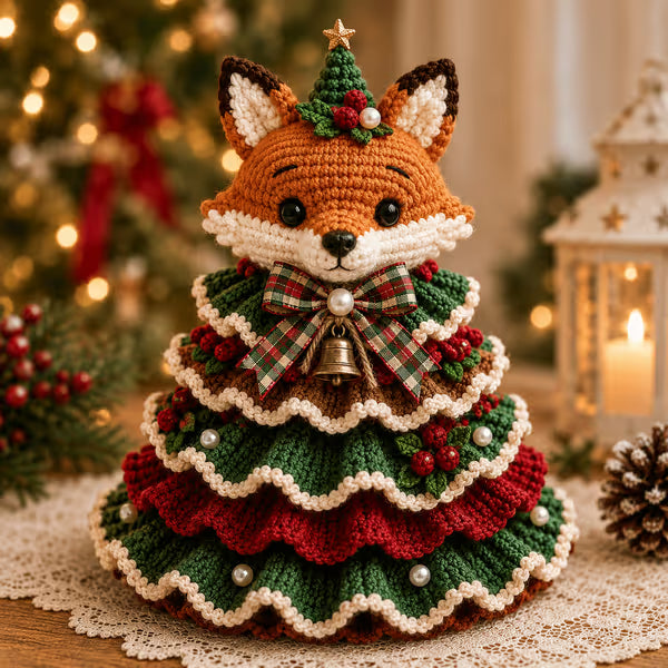 🔥🎄Crochet Animal Christmas Tree DIY Kit – Stitch a Little Christmas Magic（Material kit (not finished product)