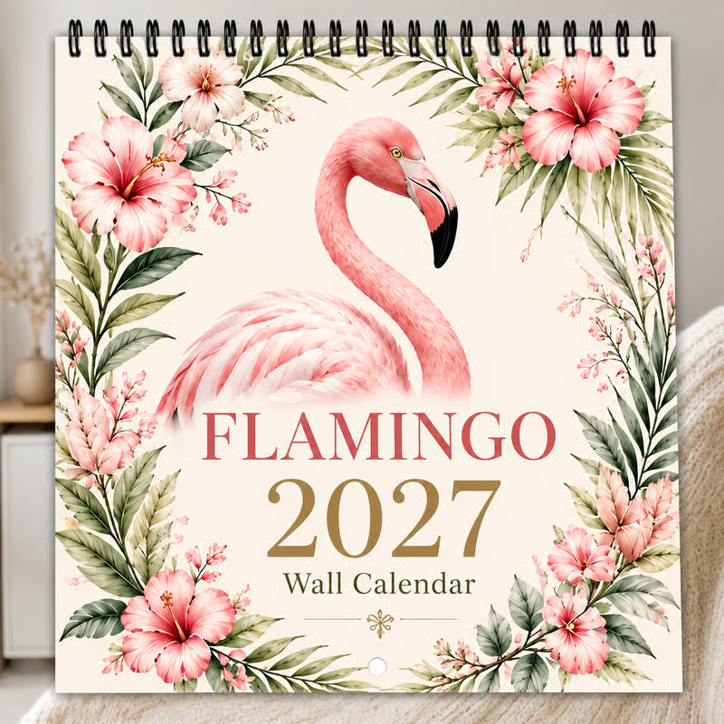 🦩 2027 Flamingo Calendar – 12 Months of Elegant Flamingo Beauty & Tropical Moments