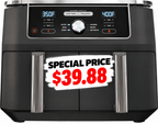 10-Qt Dual Basket Air Fryer – 6-in-1 Multifunctional Cooker, Extra-Large Capacity, Cook Two Foods at Once – Special Price $39.88!