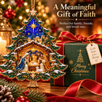 2026 Nativity Christmas Tree Ornament – Stained Glass Holy Family Keepsake, Meaningful Faith Gift & Holiday Décor