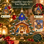 2026 Nativity Christmas Tree Ornament – Stained Glass Holy Family Keepsake, Meaningful Faith Gift & Holiday Décor