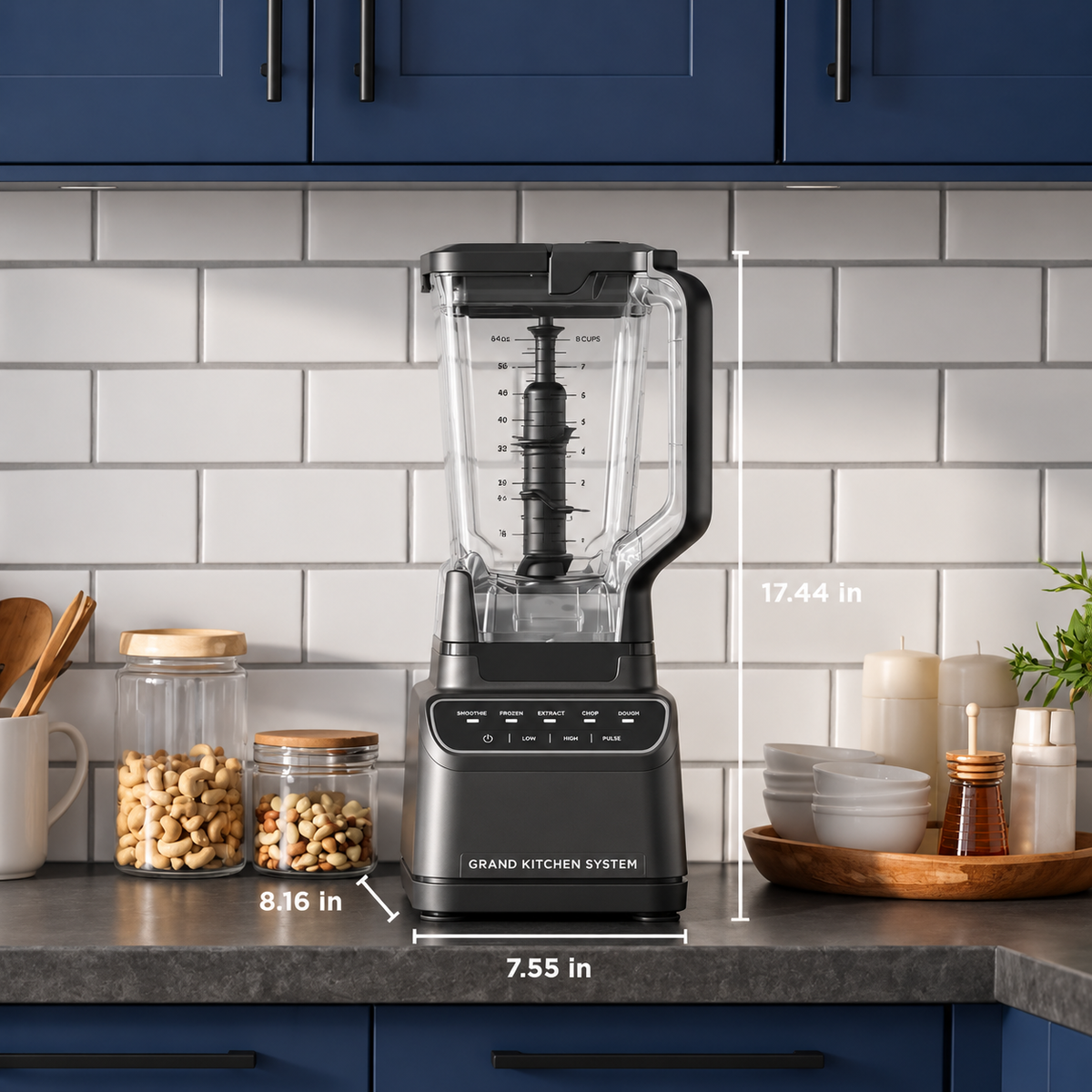 🔥3-in-1 Multifunctional Power Blender – All-in-One Kitchen Blender System with Large Capacity Pitcher, Personal Smoothie Cups & Food Processor Attachments, Powerful Ice Crushing, Chopping, Grinding, Juicing & Dough Making, Easy to Clean