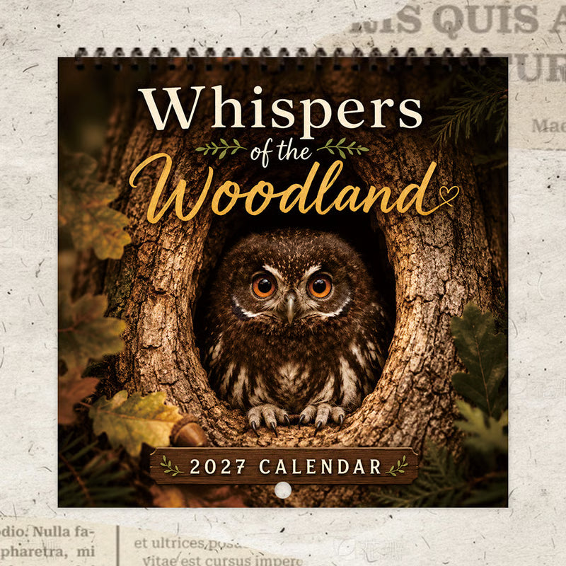 🦉 2027 Whispering Woods Owl Wall Calendar, Spiral Planner With Notes