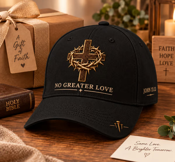 ✝️John 15:13 “No Greater Love” Christian Cap✨Wear a Daily Reminder of Faith, Sacrifice, and the Love That Gave Everything.