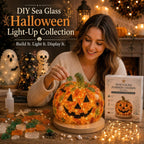 🎃✨Beginner-Friendly DIY Lighted Sea Glass Halloween Character Kit Collection