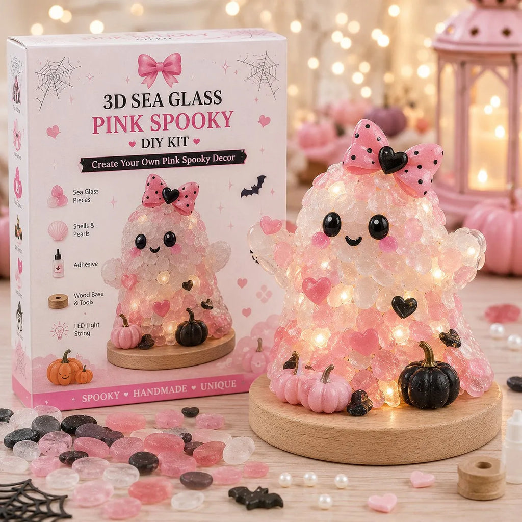 🎃✨Beginner-Friendly DIY Lighted Sea Glass Halloween Character Kit Collection