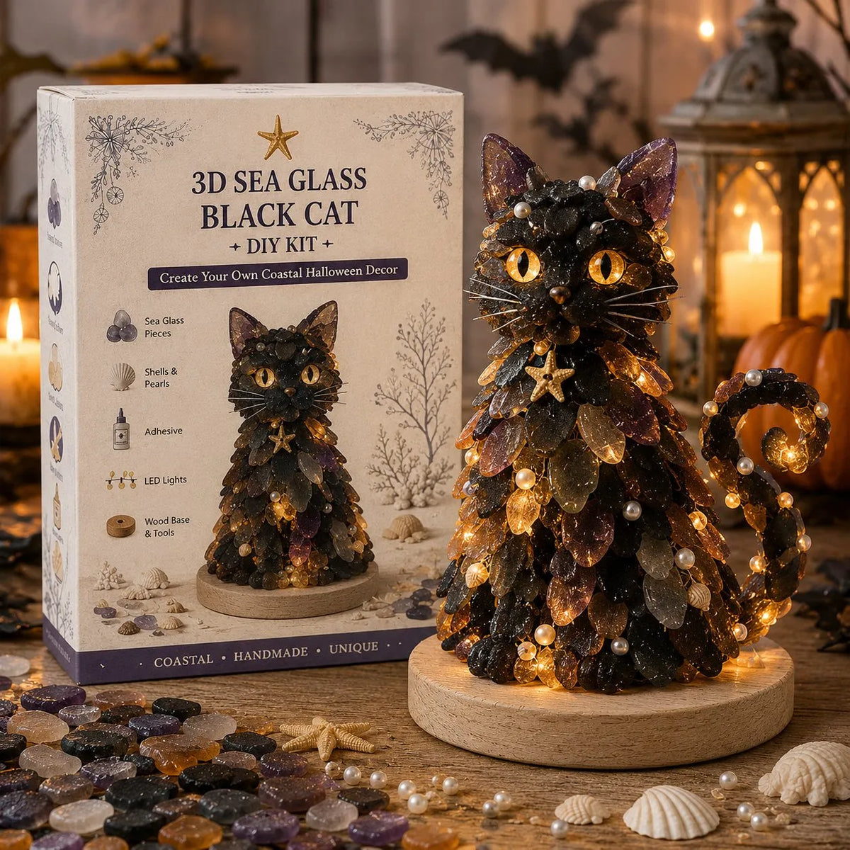 🎃✨Beginner-Friendly DIY Lighted Sea Glass Halloween Character Kit Collection