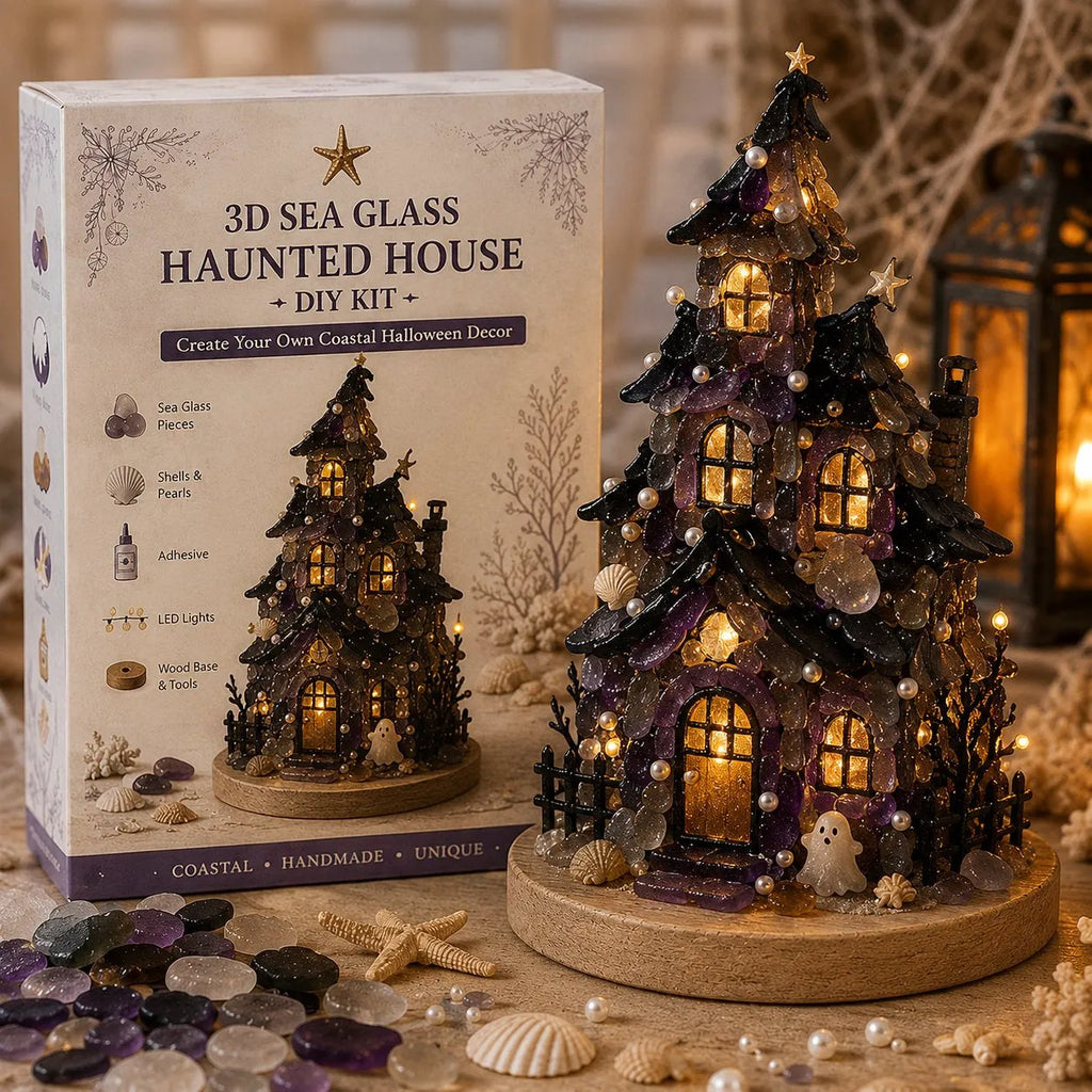 🎃✨Beginner-Friendly DIY Lighted Sea Glass Halloween Character Kit Collection