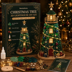 🎄Beginner-Friendly DIY Lighted Christmas Character Sea Glass-Style Lighthouse Kit Collection | Complete Kit with Sea Glass-Style Pieces, LED Lights & Step-by-Step Guide Included 💕