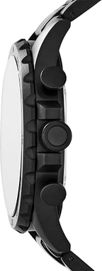 Men's Black Stainless Steel Watch – 50mm Chronograph Style, 50M Water Resistant