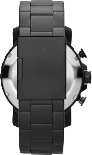 Men's Black Stainless Steel Watch – 50mm Chronograph Style, 50M Water Resistant