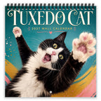 2027 Tuxedo Cat Wall Calendar, Spiral Bound Cute Cat Gift Decor