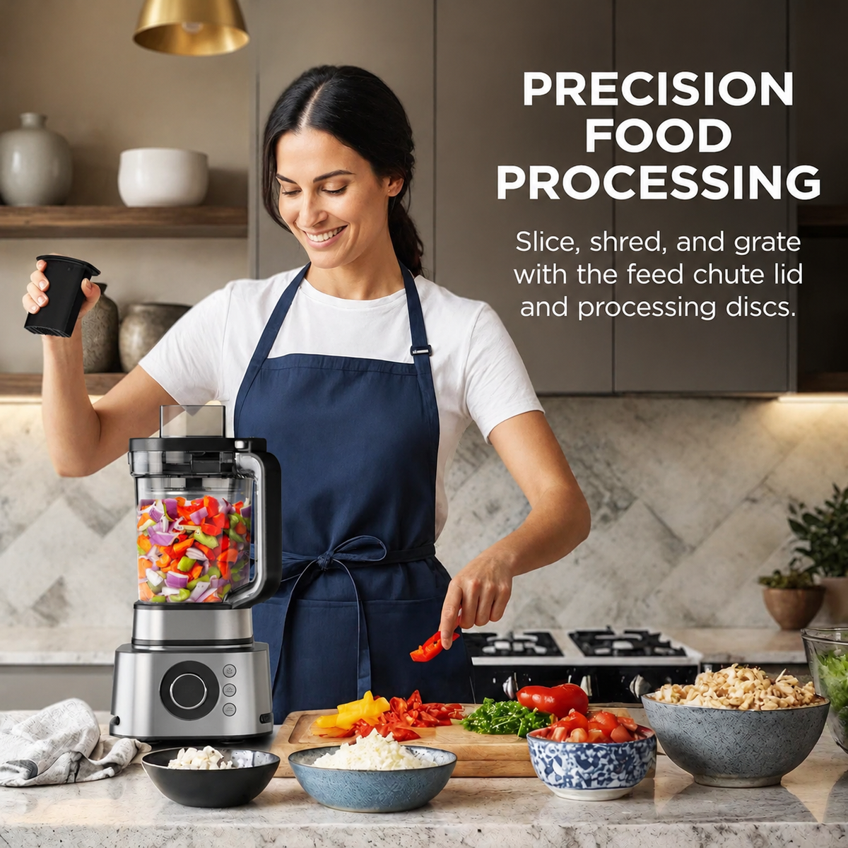 🔥3-in-1 Multifunctional Power Blender – All-in-One Kitchen Blender System with Large Capacity Pitcher, Personal Smoothie Cups & Food Processor Attachments, Powerful Ice Crushing, Chopping, Grinding, Juicing & Dough Making, Easy to Clean