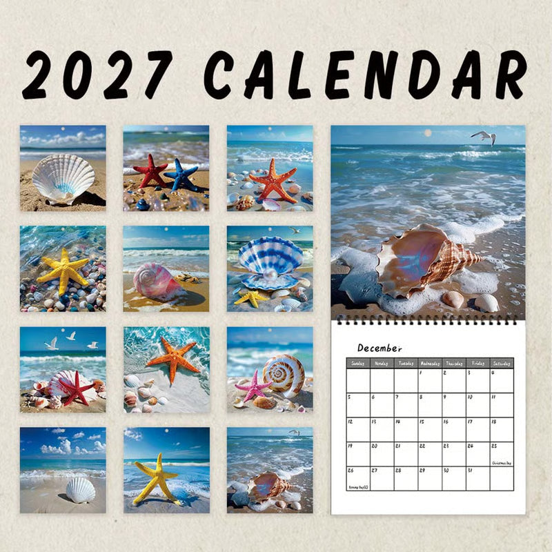 🏖️2027 Beach Starfish Calendar - 12 Months of Gorgeous Seaside Portraits & Calm Ocean Moments