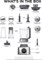 🔥3-in-1 Multifunctional Power Blender – All-in-One Kitchen Blender System with Large Capacity Pitcher, Personal Smoothie Cups & Food Processor Attachments, Powerful Ice Crushing, Chopping, Grinding, Juicing & Dough Making, Easy to Clean