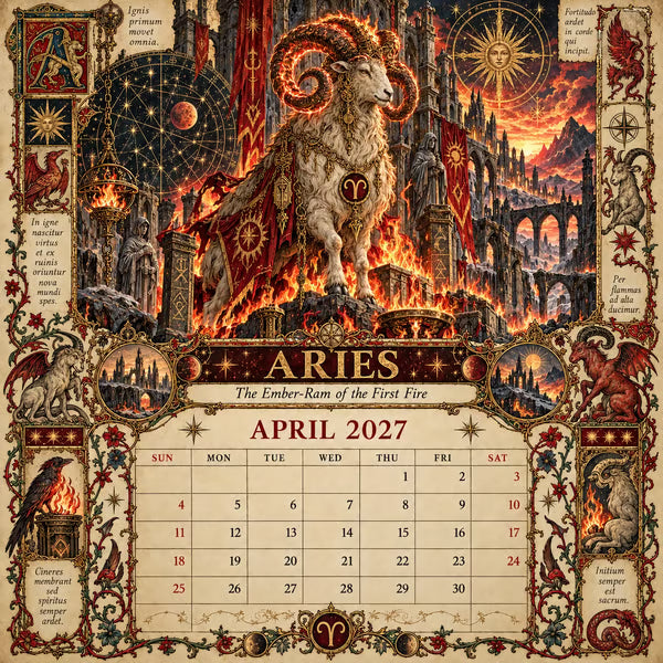 📅✨Calendario del Grimorio Zodiacal 2027™ | 12 signos, 12 capítulos prohibidos