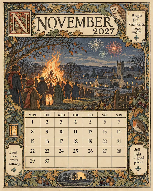 A Year in Britain 2027 – Vintage Storybook Wall Calendar