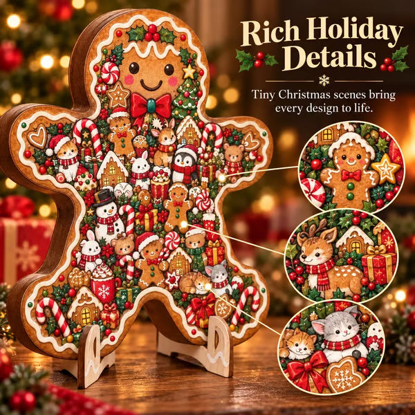 🎄🧩 Wooden Christmas Puzzle with Stand — 8 Festive Designs to Build & Display