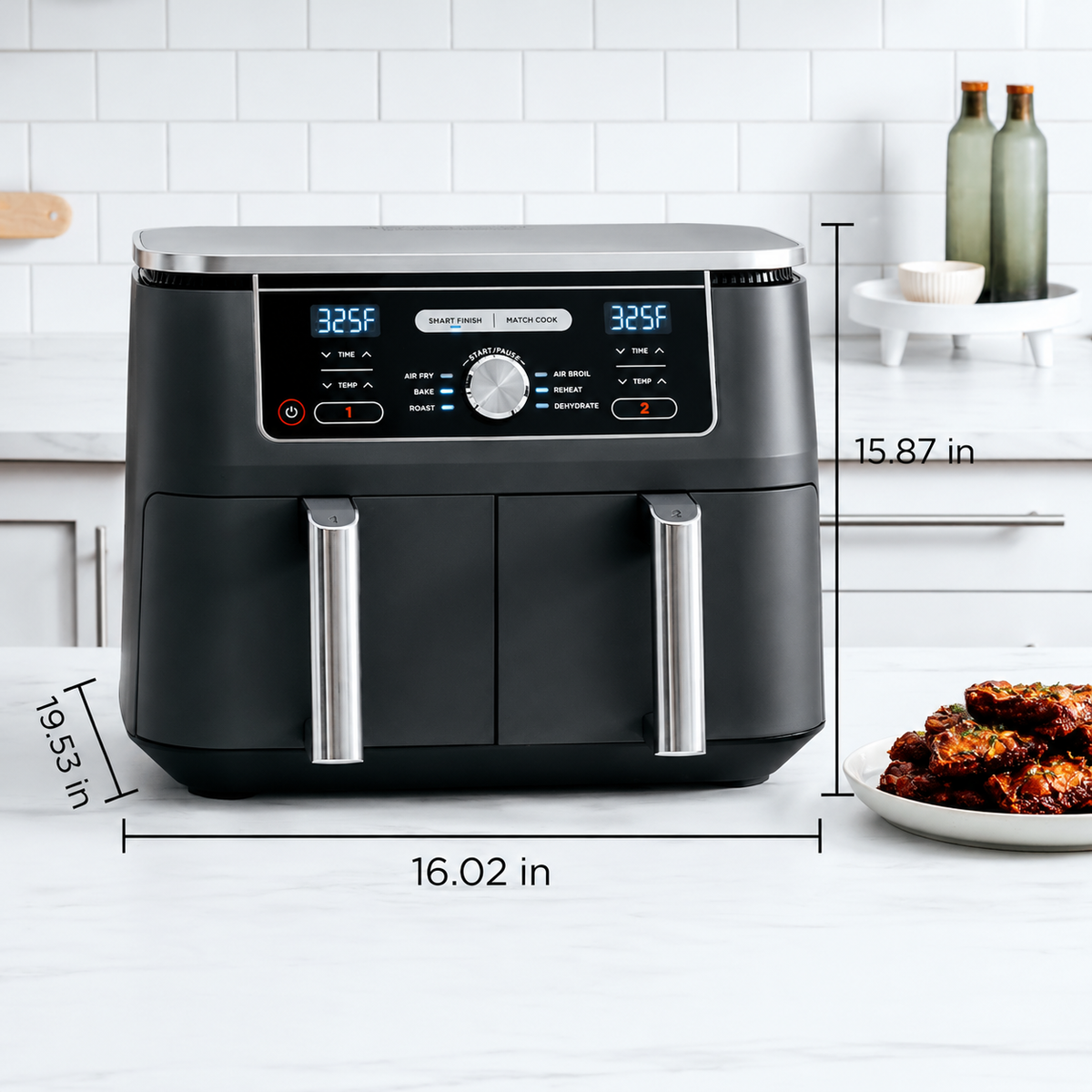 10-Qt Dual Basket Air Fryer – 6-in-1 Multifunctional Cooker, Extra-Large Capacity, Cook Two Foods at Once – Special Price $39.88!