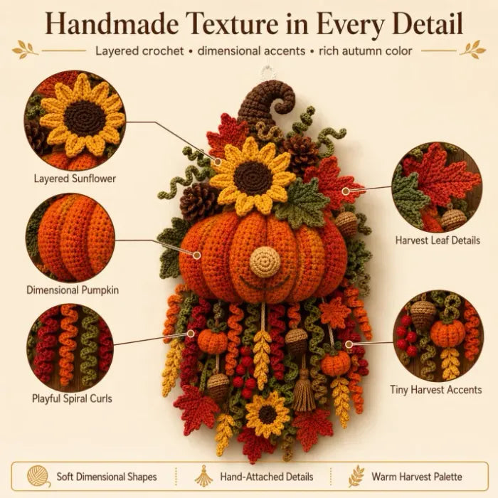 🧶 DIY Seasonal 3D Crochet Door Hanger Kit Collection | Coordinated Yarn, Filling, Accessories & Step-by-Step Instructions Included 💕