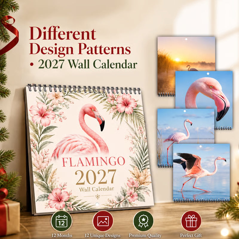 🦩 2027 Flamingo Calendar – 12 Months of Elegant Flamingo Beauty & Tropical Moments