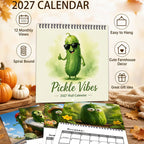 🥒 Pickle Vibes 2027 Wall Calendar – 12 Months of Quirky Pickle Art & Playful Everyday Humor