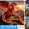 Cute 2027 Fire Dragon Wall Calendar, Fantasy Gift Idea For Fans