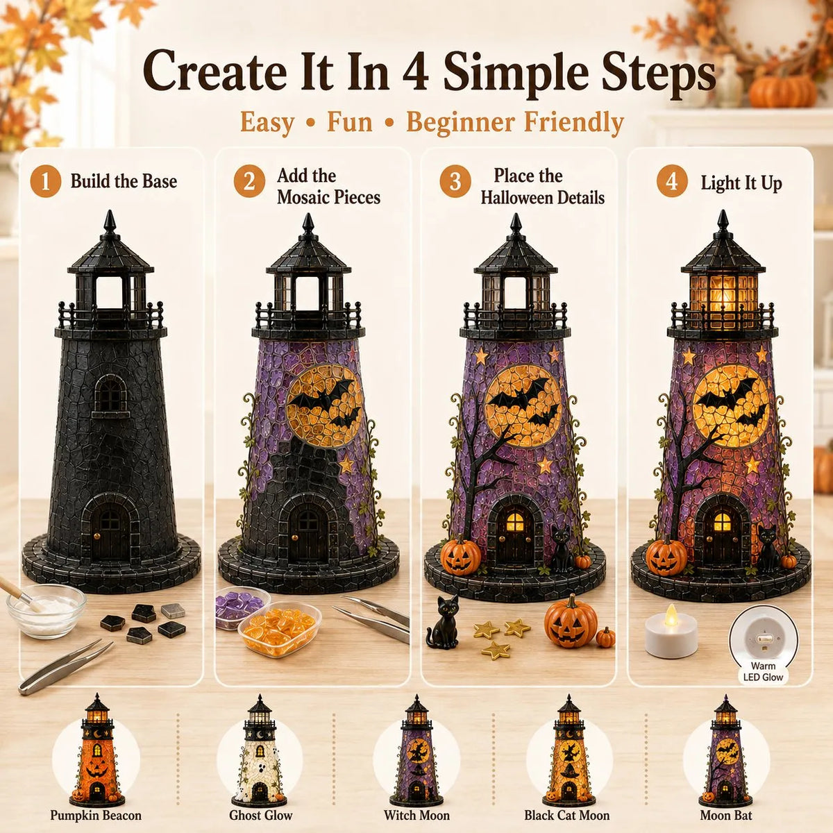 DIY Sea Glass – 🎃Halloween Lighthouse
