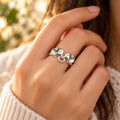 🐘 Anillo de corazón con elefante de plata pura – Regalo significativo de hermandad y mejores amigas con tarjeta de mensaje