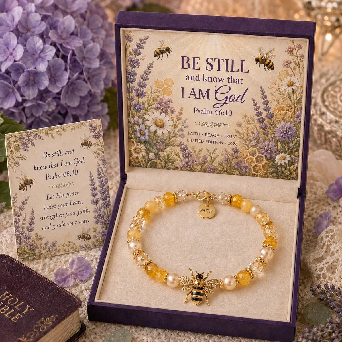 ✝️ Psalm 46:10 Faith Bracelet | Limited Edition 2026 Christian Jewelry with 7 Meaningful Nature Symbols 🤍