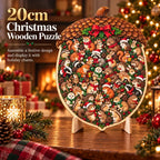 🎄🧩 Wooden Christmas Puzzle with Stand — 8 Festive Designs to Build & Display