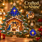 2026 Nativity Christmas Tree Ornament – Stained Glass Holy Family Keepsake, Meaningful Faith Gift & Holiday Décor