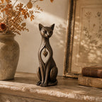 Heritage Heart Animal Sculpture – Vintage Iron Dog & Cat Accents for Timeless Interiors