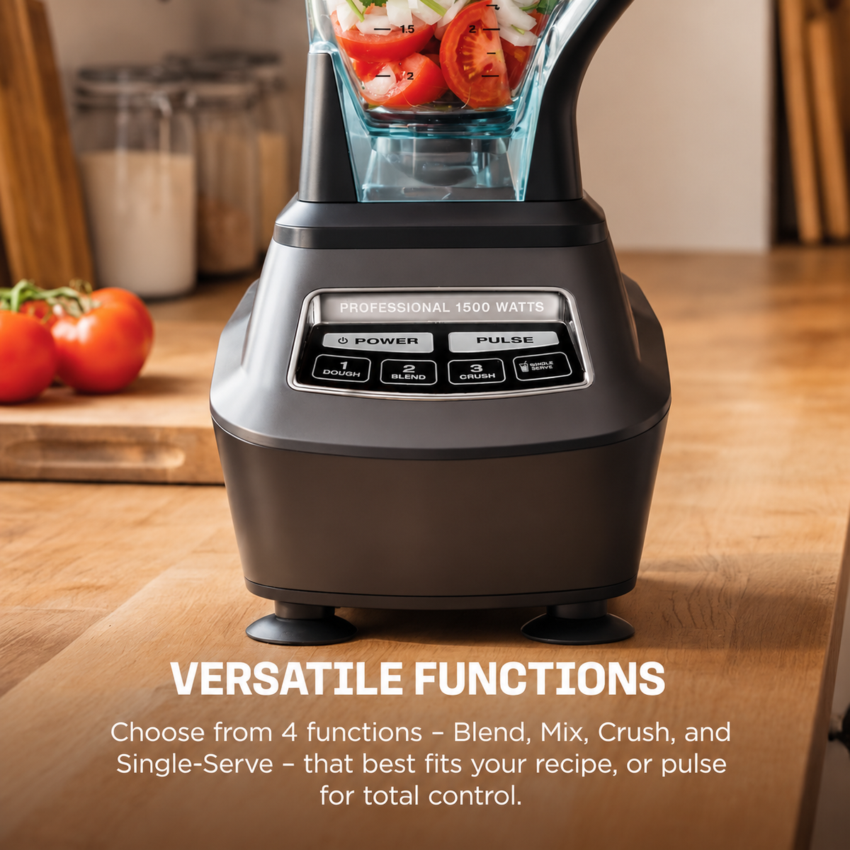 🔥3-in-1 Multifunctional Power Blender – All-in-One Kitchen Blender System with Large Capacity Pitcher, Personal Smoothie Cups & Food Processor Attachments, Powerful Ice Crushing, Chopping, Grinding, Juicing & Dough Making, Easy to Clean