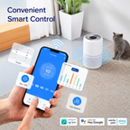 Air Purifier for Home, High-Efficiency HEPA Filtration, Quiet Sleep Mode, Smart App & Voice Control, Auto Mode, Compact Design for Bedroom, Living Room, Pets & Allergies