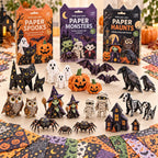 🎃 Halloween 3D Paper Craft Kit – 50 Pre-Printed Sheets + Step-by-Step Guide
