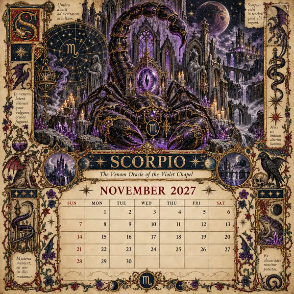 📅✨Calendario del Grimorio Zodiacal 2027™ | 12 signos, 12 capítulos prohibidos