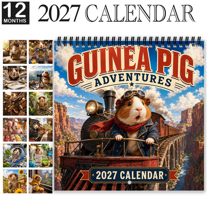🥰 2027 Cute Guinea Pig Wall Calendar, Monthly Decor And Gift