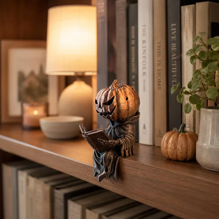 🎃 Reading Pumpkin Shelf Sitter