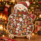 🎄🧩 Wooden Christmas Puzzle with Stand — 8 Festive Designs to Build & Display