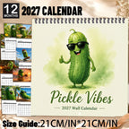 🥒 Pickle Vibes 2027 Wall Calendar – 12 Months of Quirky Pickle Art & Playful Everyday Humor