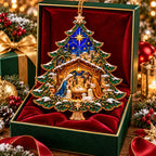 2026 Nativity Christmas Tree Ornament – Stained Glass Holy Family Keepsake, Meaningful Faith Gift & Holiday Décor