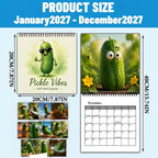 🥒 Pickle Vibes 2027 Wall Calendar – 12 Months of Quirky Pickle Art & Playful Everyday Humor