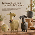 Whimsical Farmhouse Goat Figurines Set of 2