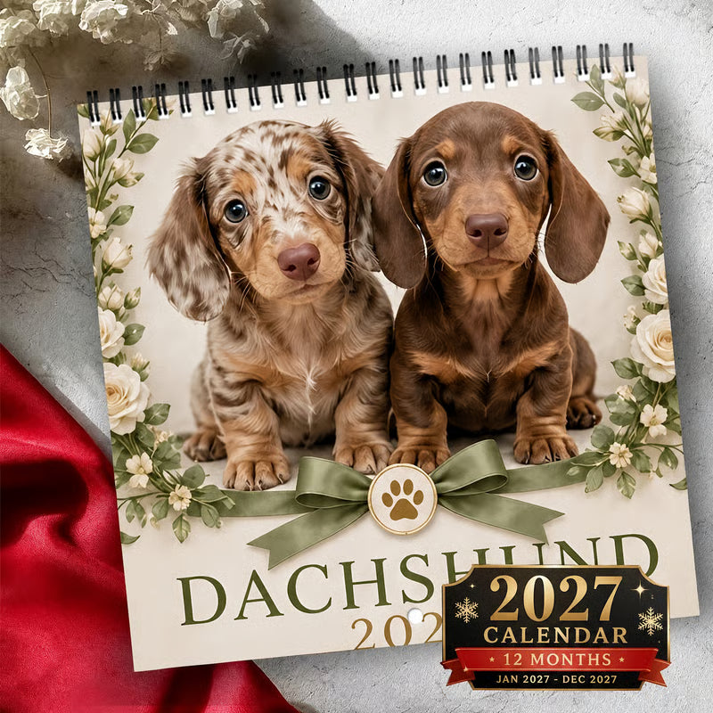 🥰 Spotted Dachshund Calendar 2027, Cute Wall Decor And Gift For Fans