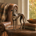 Heritage Heart Animal Sculpture – Vintage Iron Dog & Cat Accents for Timeless Interiors