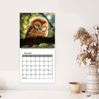 🦉 2027 Whispering Woods Owl Wall Calendar, Spiral Planner With Notes