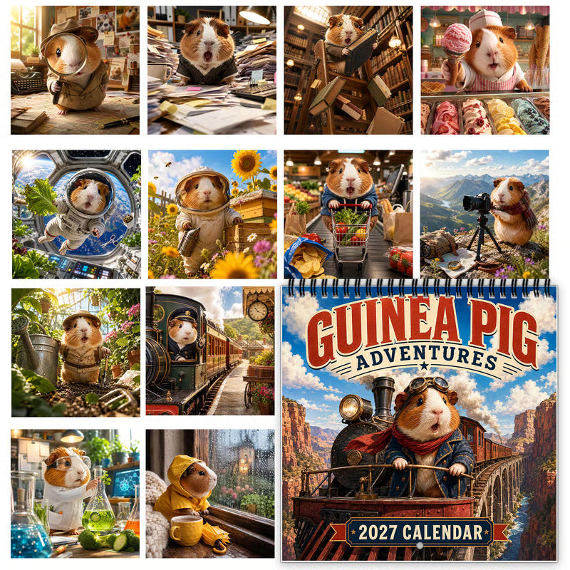 🥰 2027 Cute Guinea Pig Wall Calendar, Monthly Decor And Gift